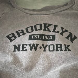 Gray Brooklyn New York crop top